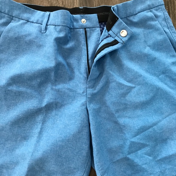 Bonobos Blue Flat Front Men Shorts - Picture 4 of 6